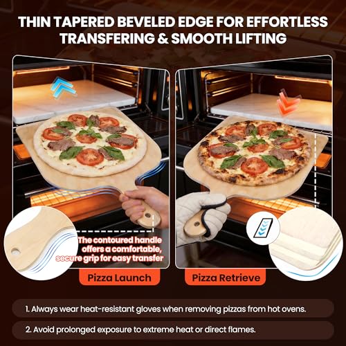 Gicyiit 11-Inch Wooden Pizza Peel with Beveled Edge for Easy Launching