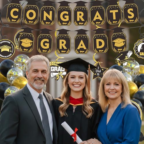 Orgcity Class of 2026 Graduation Decorations Set with Banner, Backdrop & Balloons
