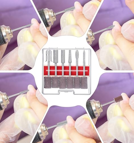 6Pcs Electric Nail Drill Bits Set - 3/32 Universal Cuticle Remover