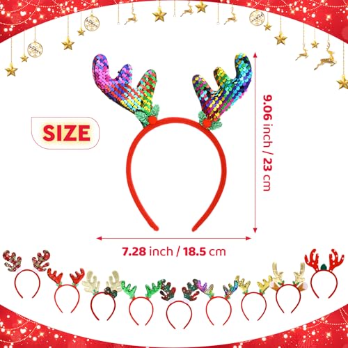 Christmas Reindeer Antlers Headband Bulk Party Favor - 20 Pieces