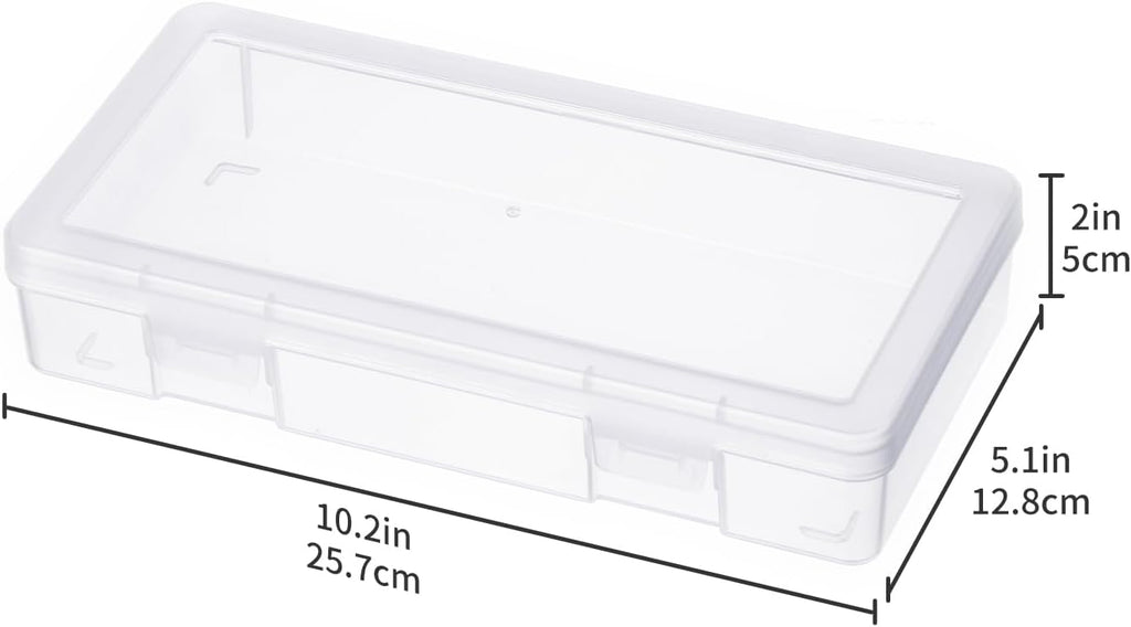 Novelinks Plastic Storage Bins - Stackable Mini Clear Organizers with Lids | 9 Pack for Pencils & Crafts