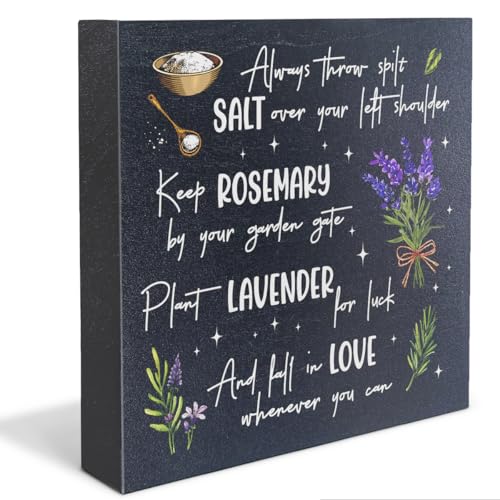 VIYZZX Funny Halloween Kitchen Decor Black Wood Block Sign - Practical Magic W