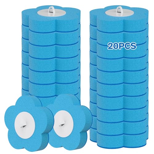 TUUAQ Disposable Toilet Brush Refills, 20-Pack Replacement Cleaning Pads