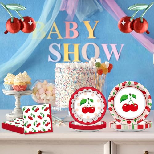 20 Inch Cherry Foil Balloons - 8 Pack for Summer Parties
