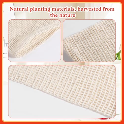 10 Pcs Exfoliating Sisal Soap Saver Bags with Drawstring, Natural Cotton Linen Mesh Pouches for Shower