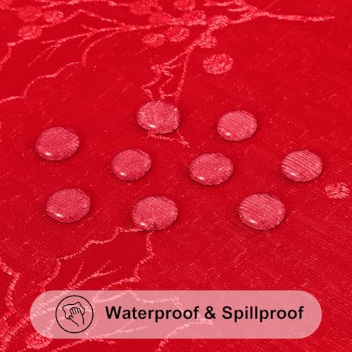 52x70 Inch Waterproof Jacquard Tablecloth for Holiday Dining & Events