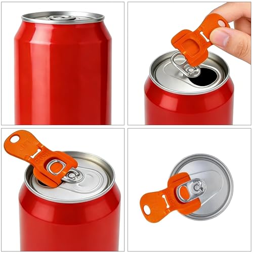 ZACI 2-in-1 Hand Soda Can Opener and Leak-Proof Drink Protector Cap, 6-Pack
