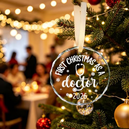 First Christmas As A Doctor Crystal Ornament - Medical Graduate Keepsake - Doctor Variation