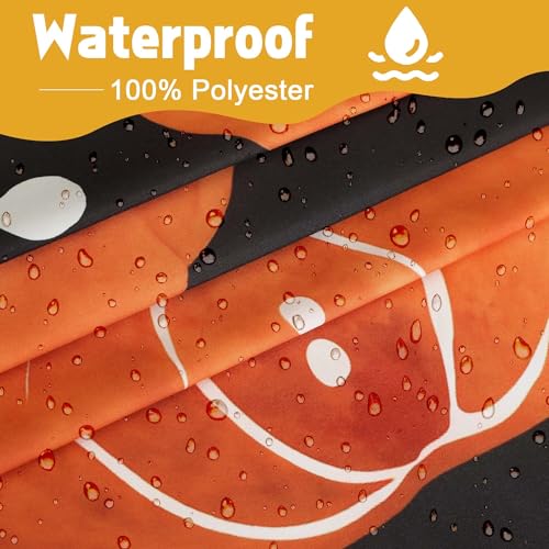 Orange Pumpkin Shower Curtain - 72x72 Waterproof Fall Bathroom Decor
