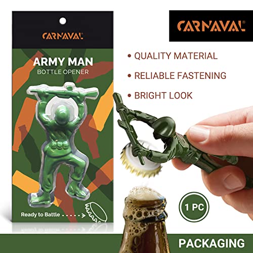 Carnaval Green Army Man Bottle Opener - Metal Soldier Design