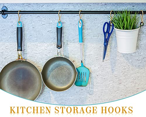 120 Pcs Champagne Gold S Hooks - Mini Metal Hanging Hooks for Storage