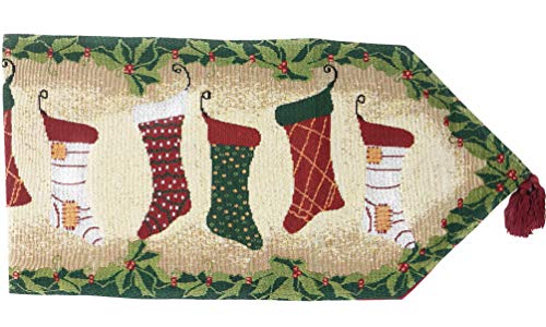 Christmas Stocking Holiday Table Runner 13 x 90 Inches - Festive Decor