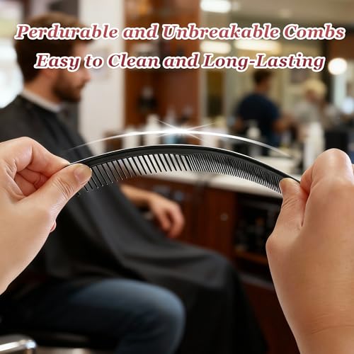 Carbon Fiber Barber Comb Set - Anti-Static Hair Styling Combs (2-Piece)