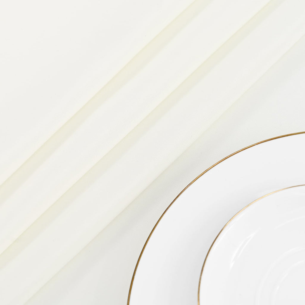 8 Pack Ivory Round Tablecloth 120 Inch Circle Polyester Table Cloth, Washable Fabric Stain and Wrinkle Resistant Table Cover Round Tableclothes for Wedding Parties Banquet Reception Dining