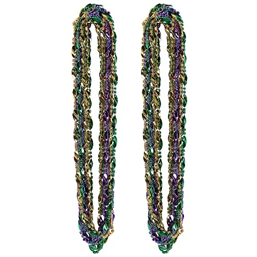 Beistle Mardi Gras Twist Beads – 24 Pack Necklaces, 33"