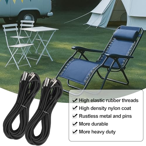 Zero Gravity Chair Replacement Cord Kit - 4 Pack Elastic Cords for Repairing Chairs