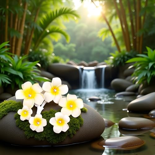 White Plumeria Flower Hair Clips 5cm Tropical Hair Barrettes 10 Pack