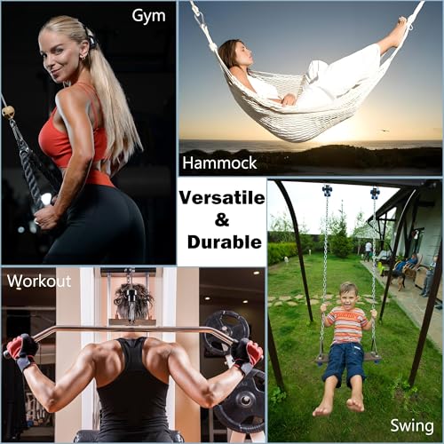 304 Stainless Steel Carabiners -2.36 inch Heavy Duty, Durable & Rust-Free Clips for Gym, Swing, Dog Leashes, Hammocks, Keychains, and More(304,M6 with Screw,Pack of 6)