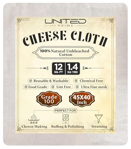 Ultra Fine Organic Cotton Cheesecloth - 45x40 Inches, 1.4 Sq Yards