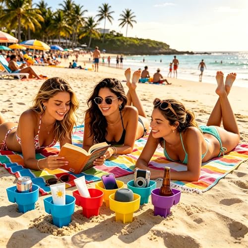 Large Beach Cup Holder for 40 oz Tumblers | 2 Pack