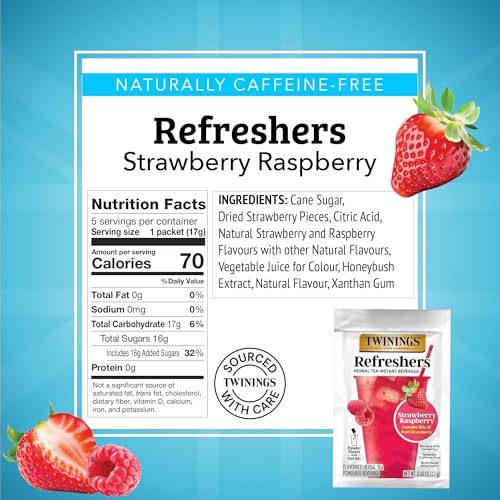 Twinings Strawberry Raspberry Refreshers, Herbal Tea Instant Beverage