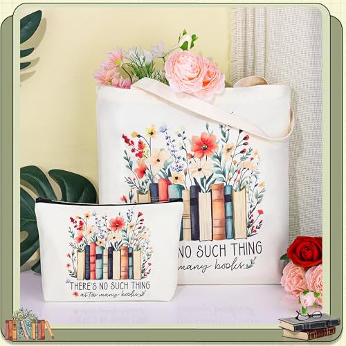 Book Lover Canvas Tote Bag - Aesthetic Bookish Gift for Readers