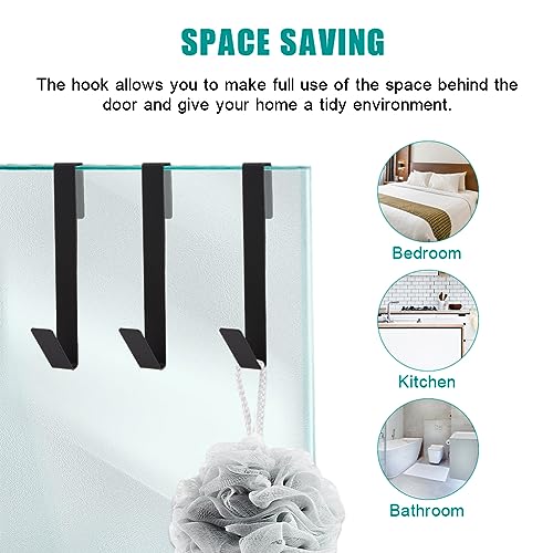 7 Inch Stainless Steel Shower Door Hooks - No Drill Towel Hooks, 4 Pack