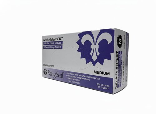 KingSeal 200 Count LARGE NitrileSelect Exam Gloves, Medical Grade, Powder Free, 3 MIL Thickness, Violet Blue, Chemo Drug Tested - 1 Box of 200 Gloves