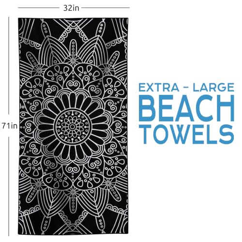 Genovega Oversized Microfiber Beach Towel - Quick Dry, Sandproof & Compact