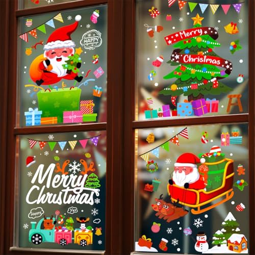Christmas Window Clings - 159PCS Snowflake Stickers for Glass