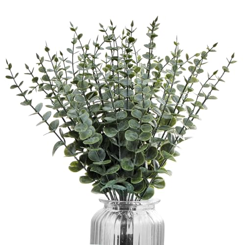 Sage Green Artificial Eucalyptus Stems - 40pcs for Indoor & Outdoor Decor