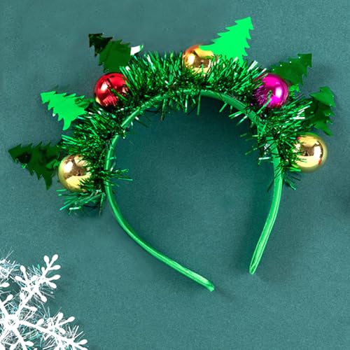 RUPOFUZA Christmas Tree Pom-Pom Headband for Women and Girls Festive Holiday Party Hair Accessory