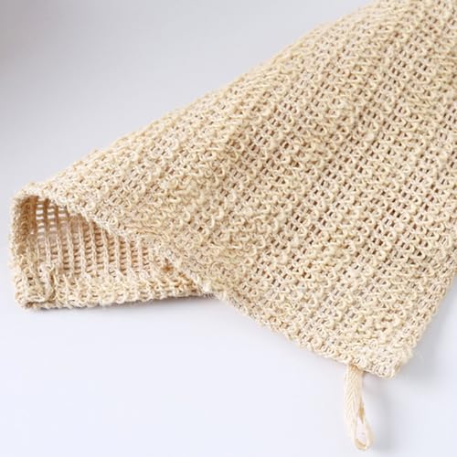 HiKin 2 Pack Cotton Linen Exfoliating Bath Washcloths 25x25cm - Body Scrub Towels
