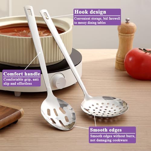 Berglander 2-Piece Stainless Steel Slotted Spoon and Spider Strainer Set