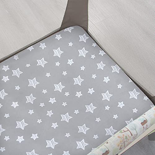 Moonsea 2-Pack Mini Crib Sheets, Stars & Bunny Playard Fitted Sheets