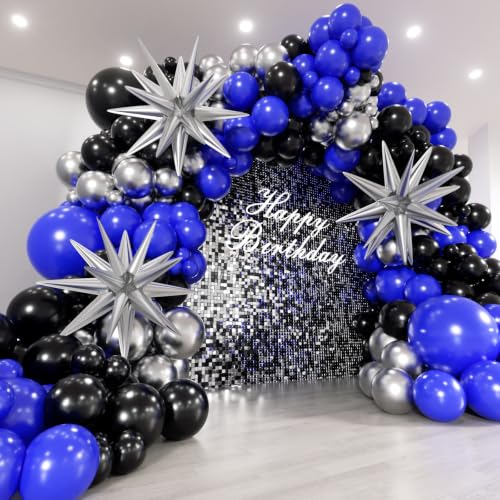 EICUECUE Blue and Black Balloon Arch Kit - 150 Premium Balloons for Celebrations