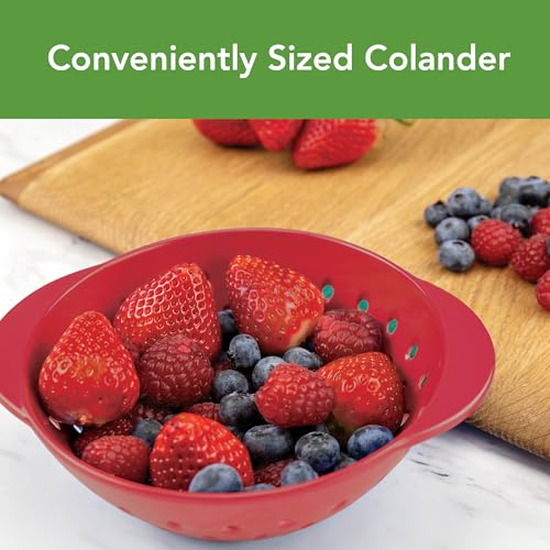Tovolo Mini Berry Colander Strainer - Cayenne Red, BPA-Free