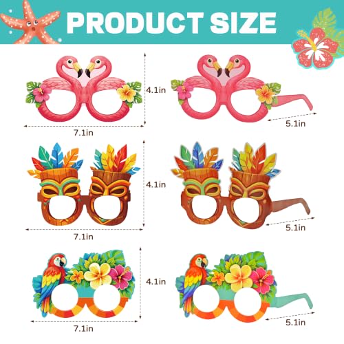 32 Pack Hawaiian Luau Party Glasses - Tropical Photo Props