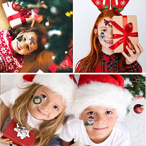 CHARLENT Glitter Christmas Temporary Tattoos for Kids 12 Sheets
