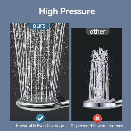 MakeFit Handheld Shower Head with 5 Spray Modes for Low Water Pressure