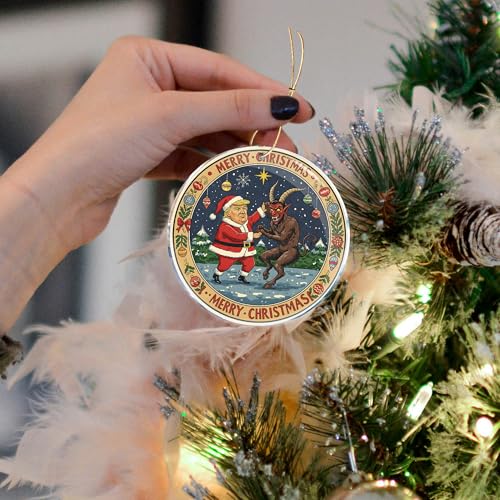 Krampus Dancing Funny Christmas Ornament - 3.6 Acrylic Naughty Holiday Decor