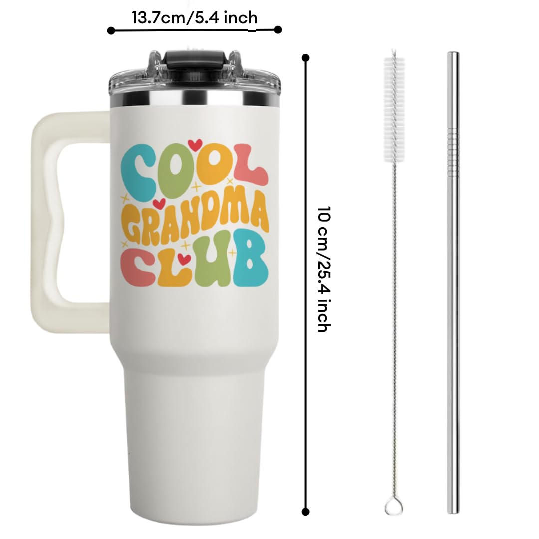 Mothers Day Gifts for Grandma, Cool Grandma Club Tumbler 40Oz - Grandmother Coffee Mugs, Gifts Ideas for Grandmas, Grammy, Granny, Nana, Gigi, Mimi, Mamaw, Grandmy Gift from Granddaughter, Grandson