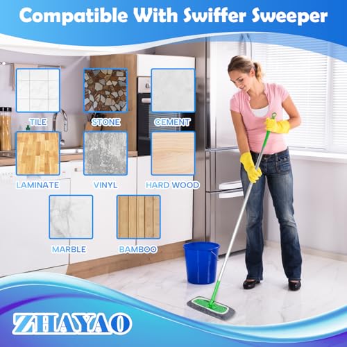 6 Reusable Microfiber Mop Pads for Swiffer Sweeper Mop - Washable & Durable