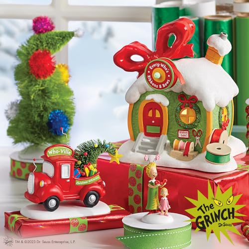 Dr. Seuss Grinch Village Christmas Deliveries Truck Figurine - 4 Inch, Multicolor