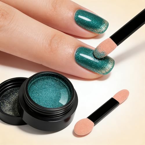 Chrome Nail Powder Mirror Effect Sky Blue Metallic Dust Pigment