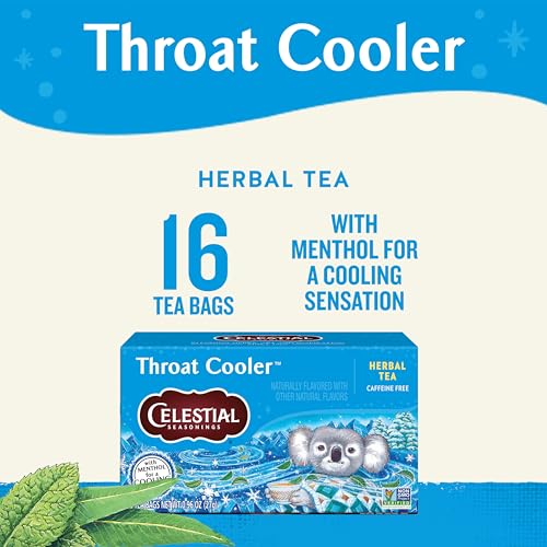 Celestial Seasonings Throat Cooler Herbal Tea - 16 Tea Bags