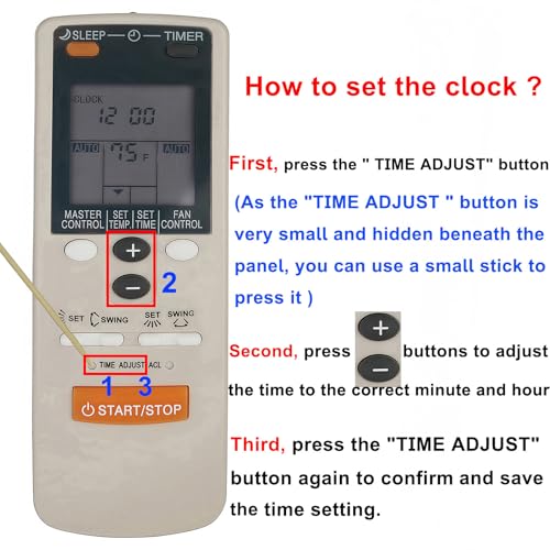 Universal AC Remote Control for Fujitsu ASU24C1 ASU18C1 ASU18R1