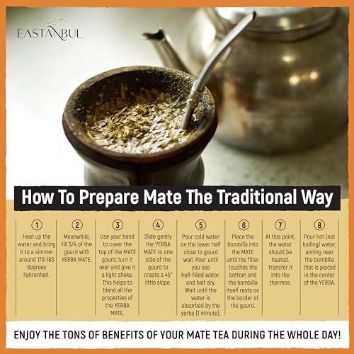 Eastanbul Coarse Yerba Mate Tea, Loose Leaf, 2.8oz - Vegan & Non-GMO
