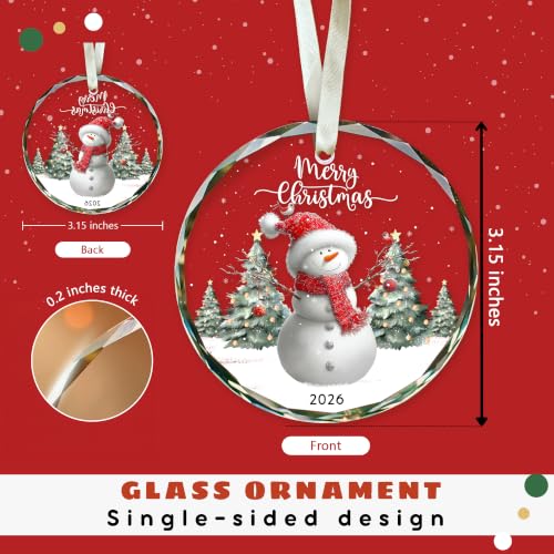 Snowman Christmas Ornament 2026 - Snowman Ornament for Tree, Holiday Decor