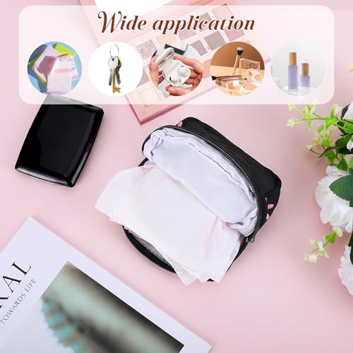 JJUNW Portable Period Bag Cute Bow Tie Sanitary Pouch for Travel